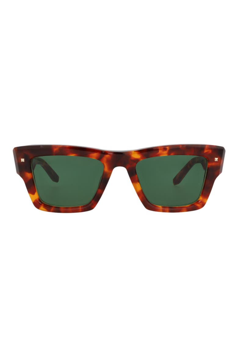 53mm Square Sunglasses, Main, color, TORTOISE TORTOISE GREEN