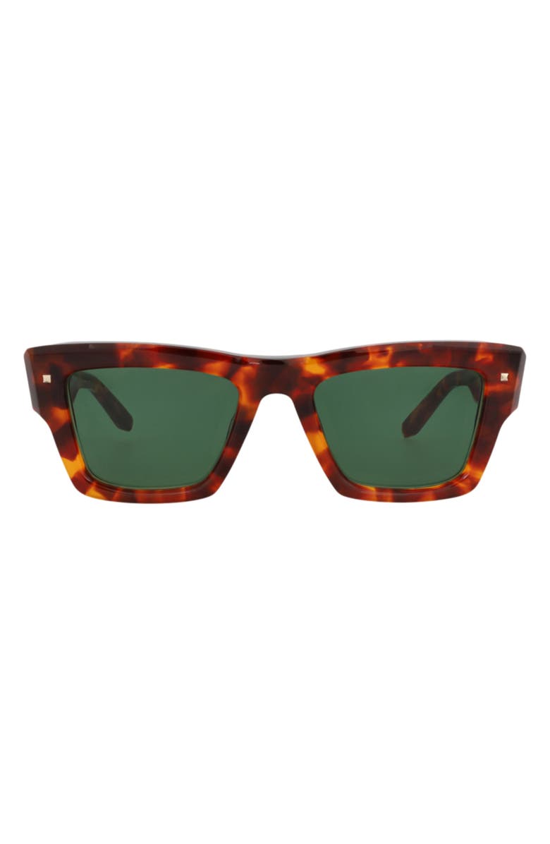 Valentino 53mm Square Sunglasses, Main, color, Tortoise Tortoise Green