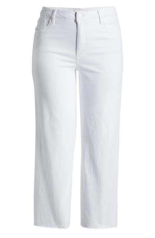 Kut From The Kloth Meg Fab Ab High Waist Raw Hem Ankle Wide Leg Jeans In Optic White