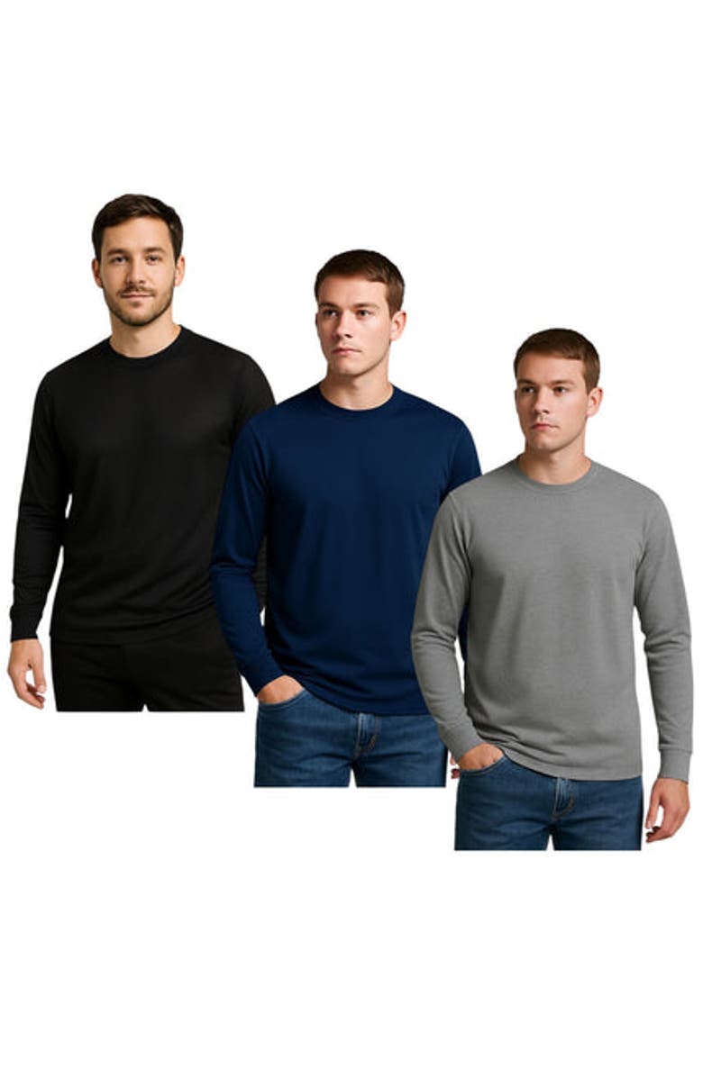 BenBen 6 Pack Mens Tee Shirt 100% Cotton Super Soft, Alternate, color, Black/Navy/Grey