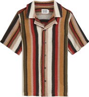 Scotch & Soda Kids' Stripe Knit Button-Up Shirt