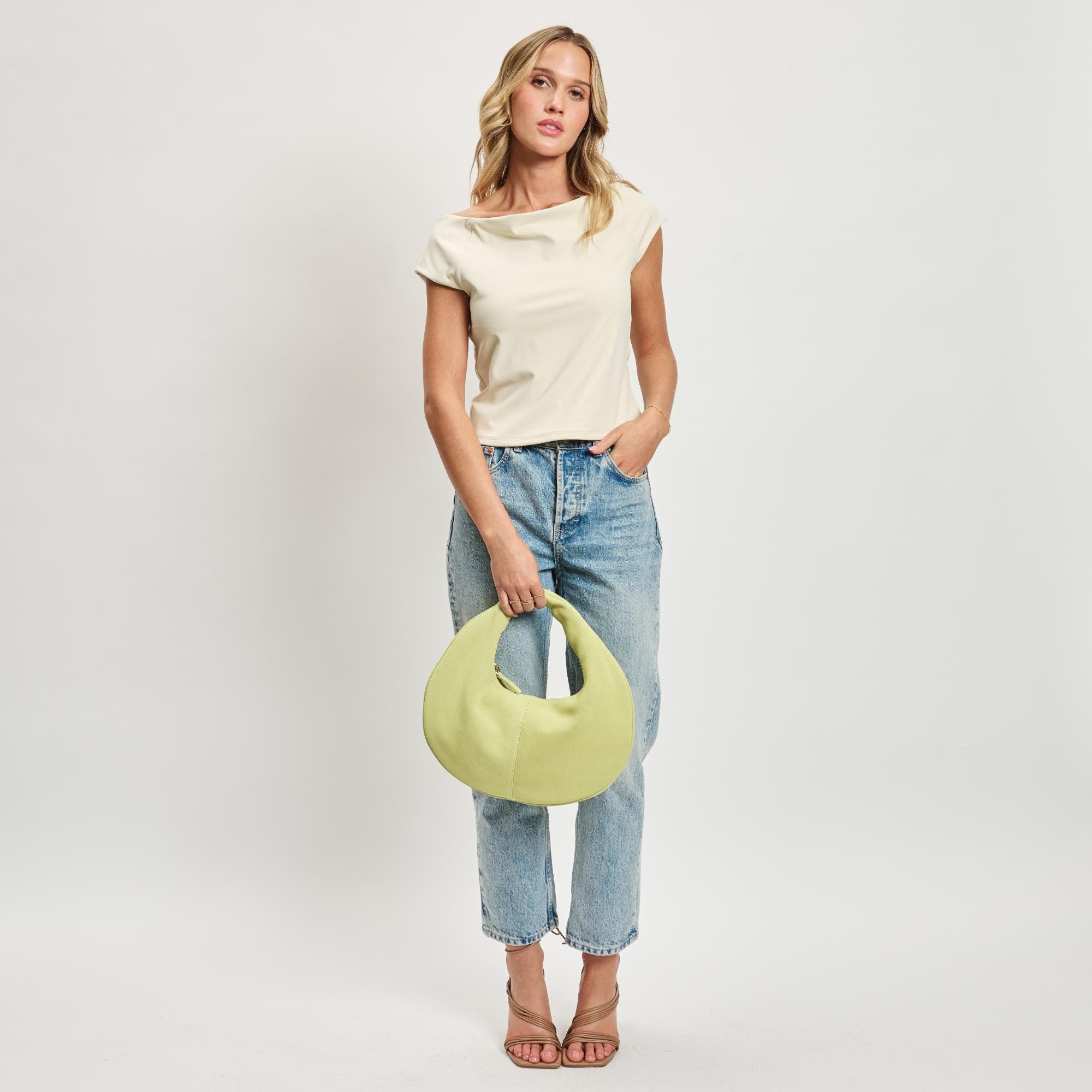 Farrah - Suede Hobo, Alternate, color, Pistachio