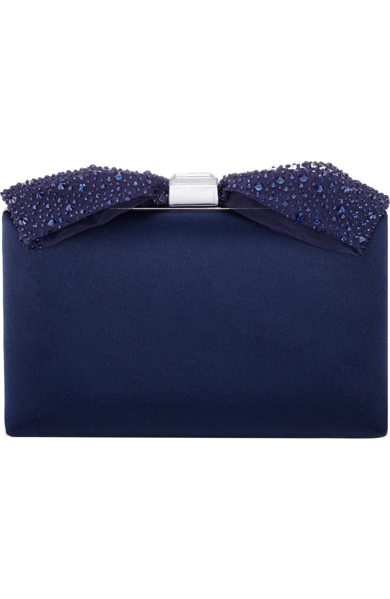 Nina Selena Frame Clutch, Main, color, Navy