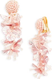 Oscar de la Renta Sequin Tassel Drop Earrings