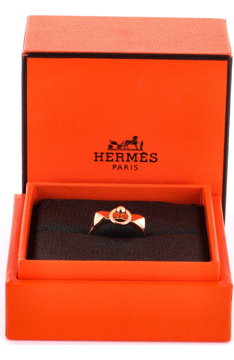 Pre-Owned Hermes Collier de Chien Ring 18K Rose Gold Small, Alternate, color, Rose Gold
