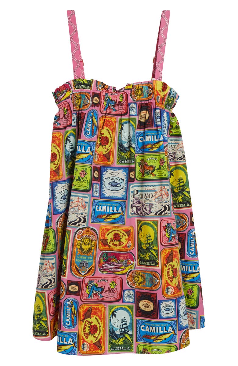 Camilla Salty Splendor Organic Cotton Poplin Sundress, Alternate, color, Salty Splendor