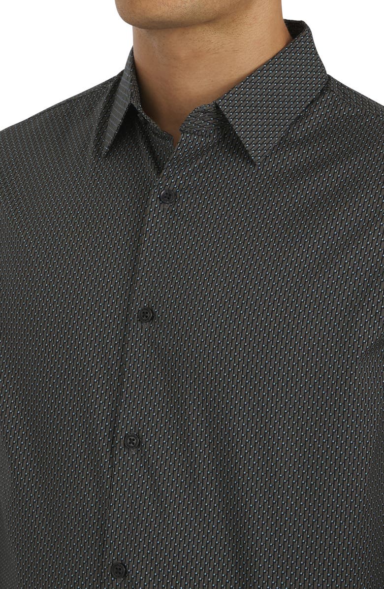 DKNY SPORTSWEAR Campbell Stretch Cotton Button-Up Shirt, Alternate, color, Black