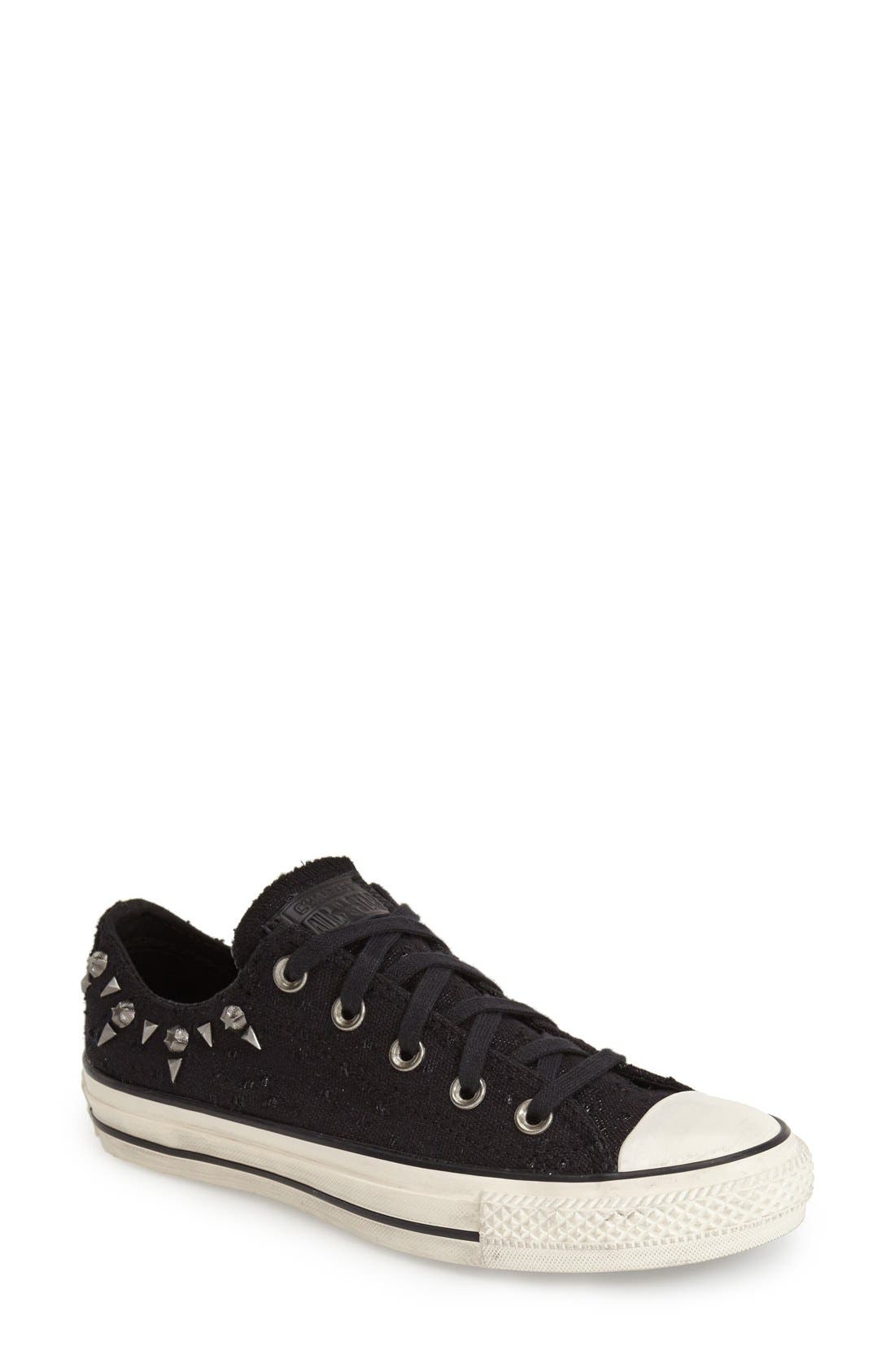 Chuck Taylor® All Star® Studded Oxford Sneaker, Main, color, BLACK