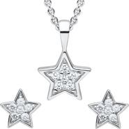 Mignonette Pavé Star Pendant Necklace & Earrings Set