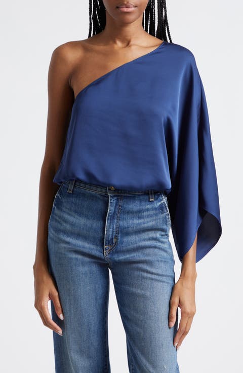 Gina One-Shoulder Satin Top