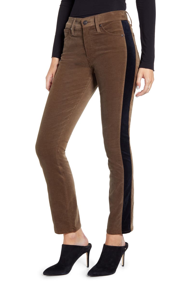 Mari Tuxedo Stripe Pants, Main, color, DARK BAYOU