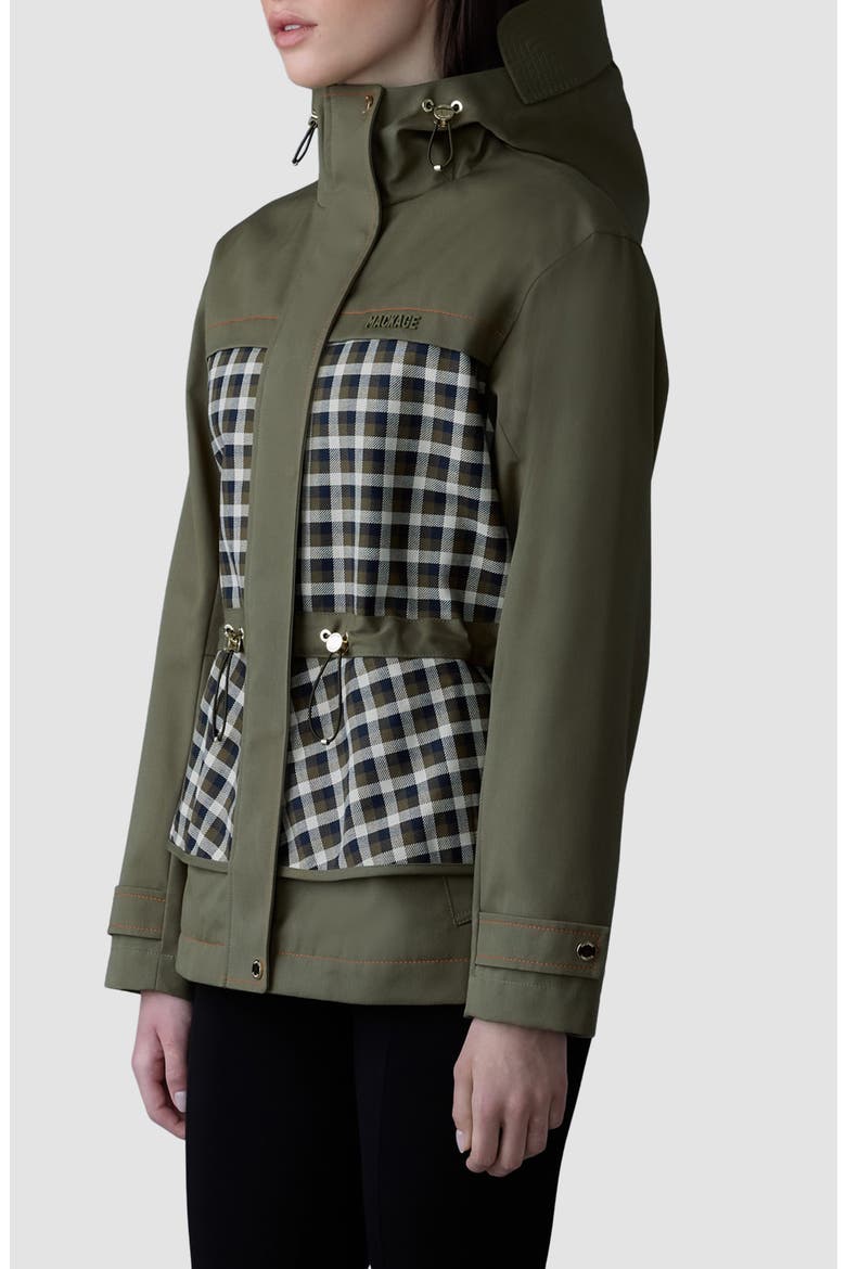 Kaori Hooded Water Resistant Recycled Polyester Blend Jacket, Alternate, color, LIGHT MILITARY