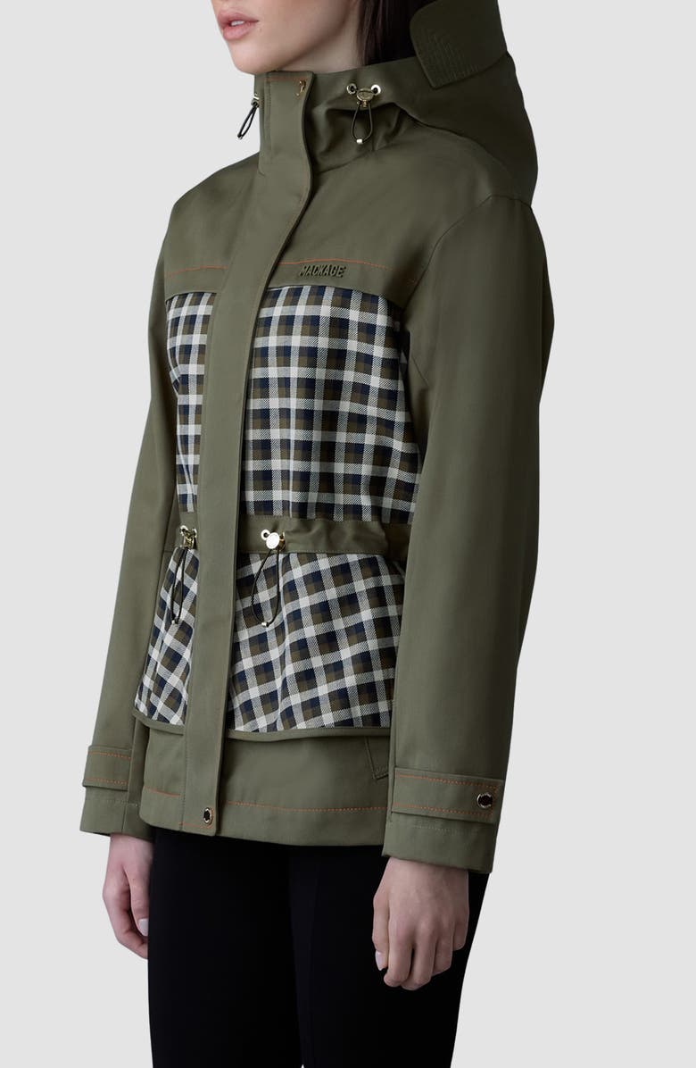 Mackage Kaori Hooded Water Resistant Recycled Polyester Blend Jacket, Alternate, color, Light Military