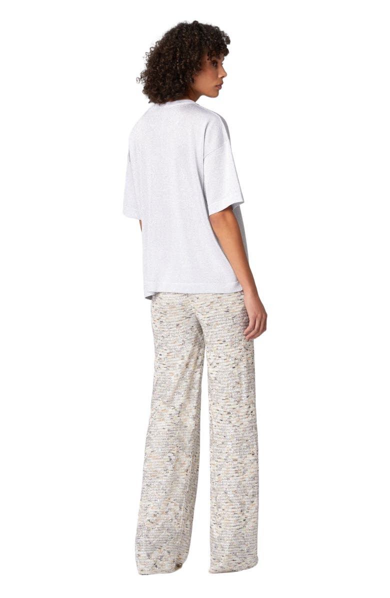 Missoni Oversized Crewneck Sweater In Lamé Viscose With Whetstone Sleeves, Alternate, color, 