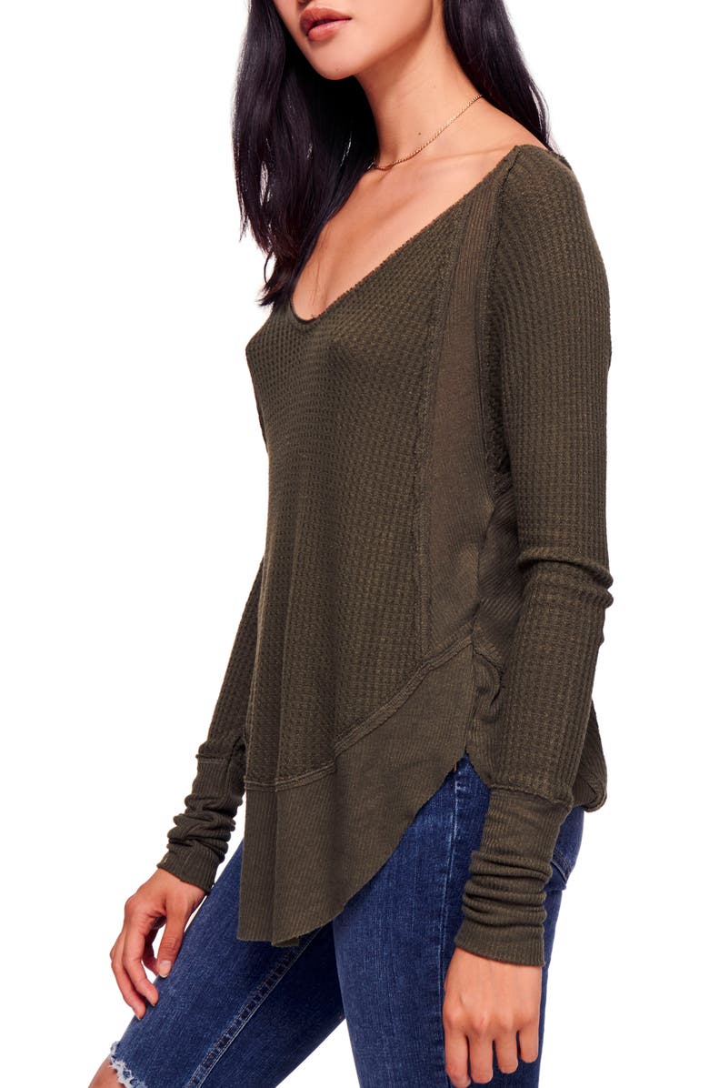 Free People We the Free by Free People Catalina V-Neck Thermal Top, Alternate, color, 