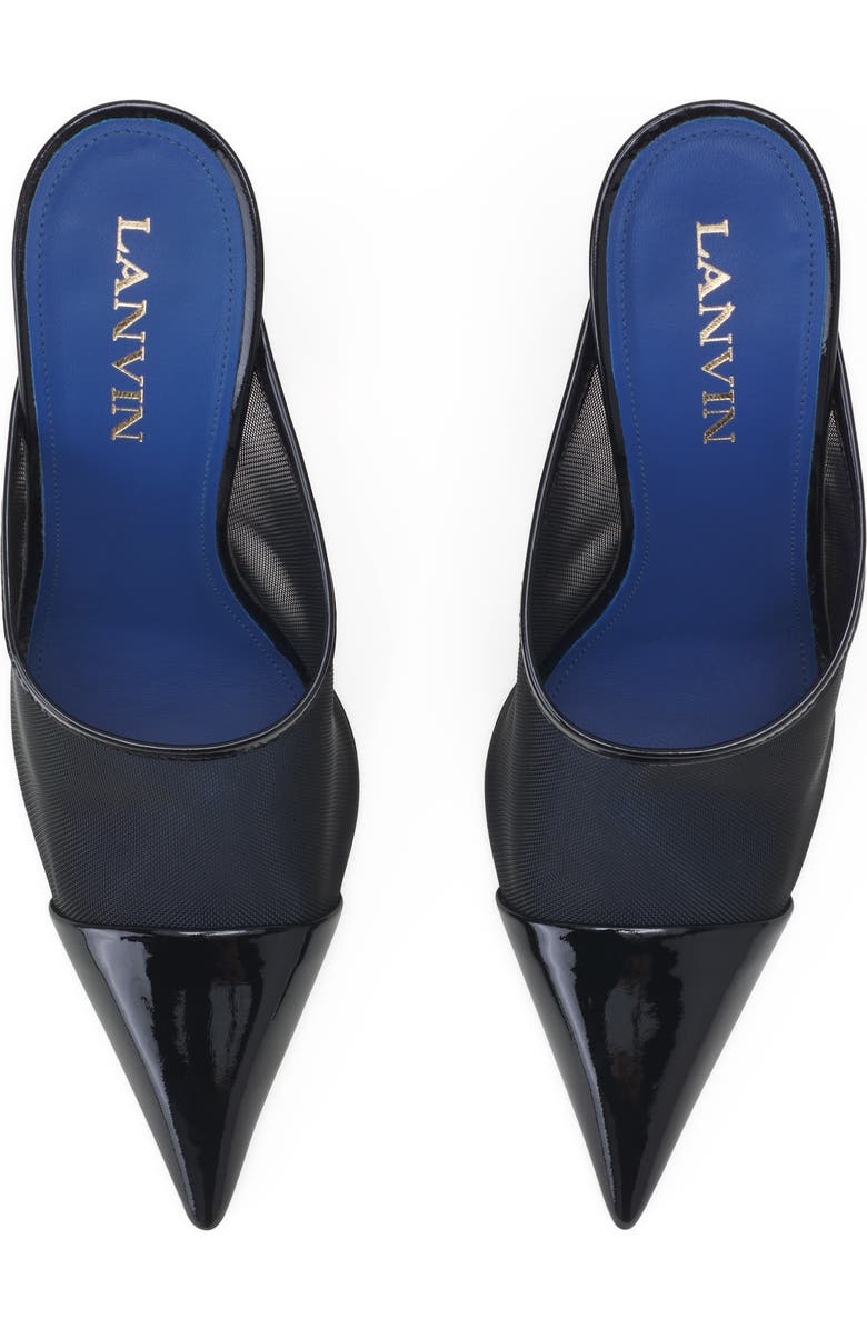 Lanvin Nocturne Mule In Mesh And Patent Leather, Alternate, color, Black