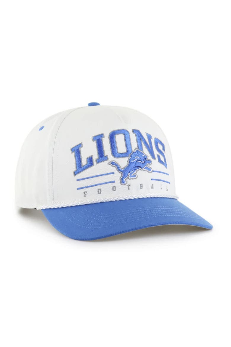Men's '47 White/Blue Detroit Lions Roscoe Two-Toned Hitch Adjustable Hat, Alternate, color, White