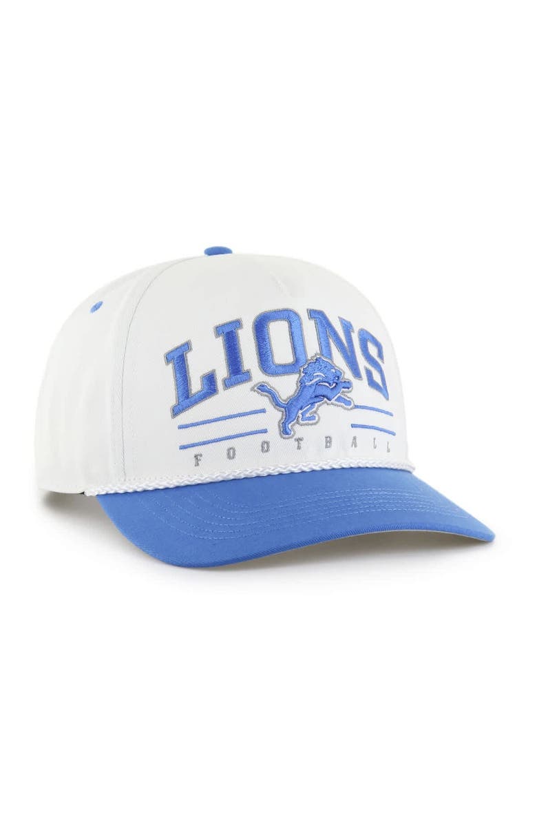 '47 Men's '47 White/Blue Detroit Lions Roscoe Two-Toned Hitch Adjustable Hat, Alternate, color,