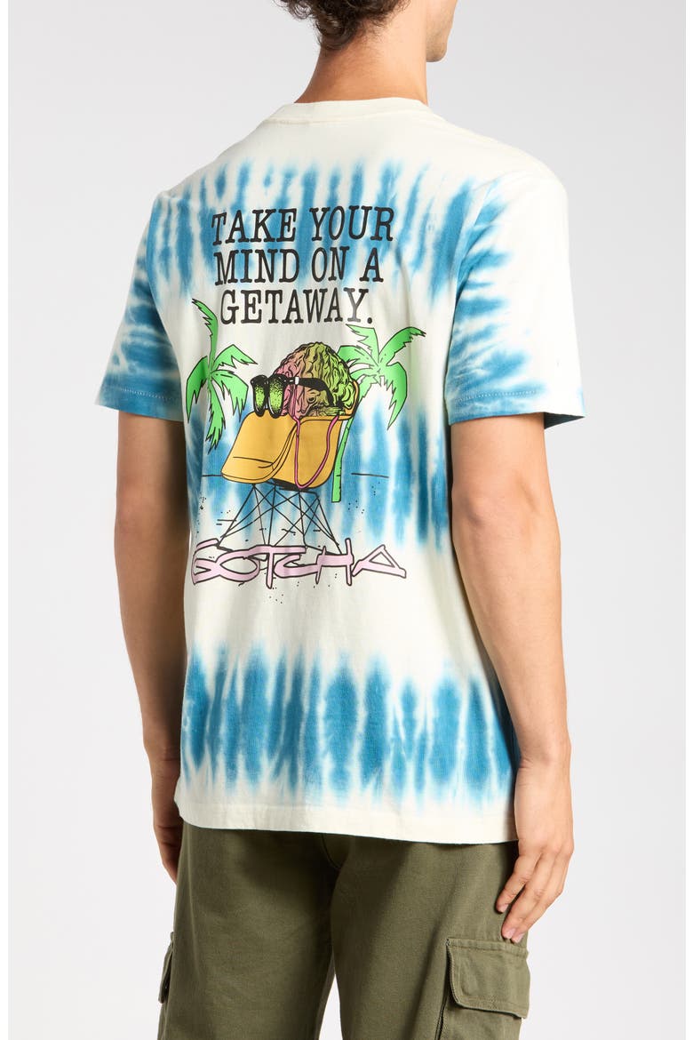Men's Getaway Tie Dye Cotton Graphic Tee, Alternate, color, ECRU
