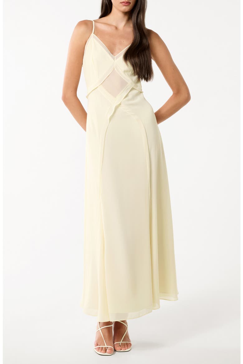 Floria Crisscross Midi Slipdress, Main, color, BUTTERCREAM