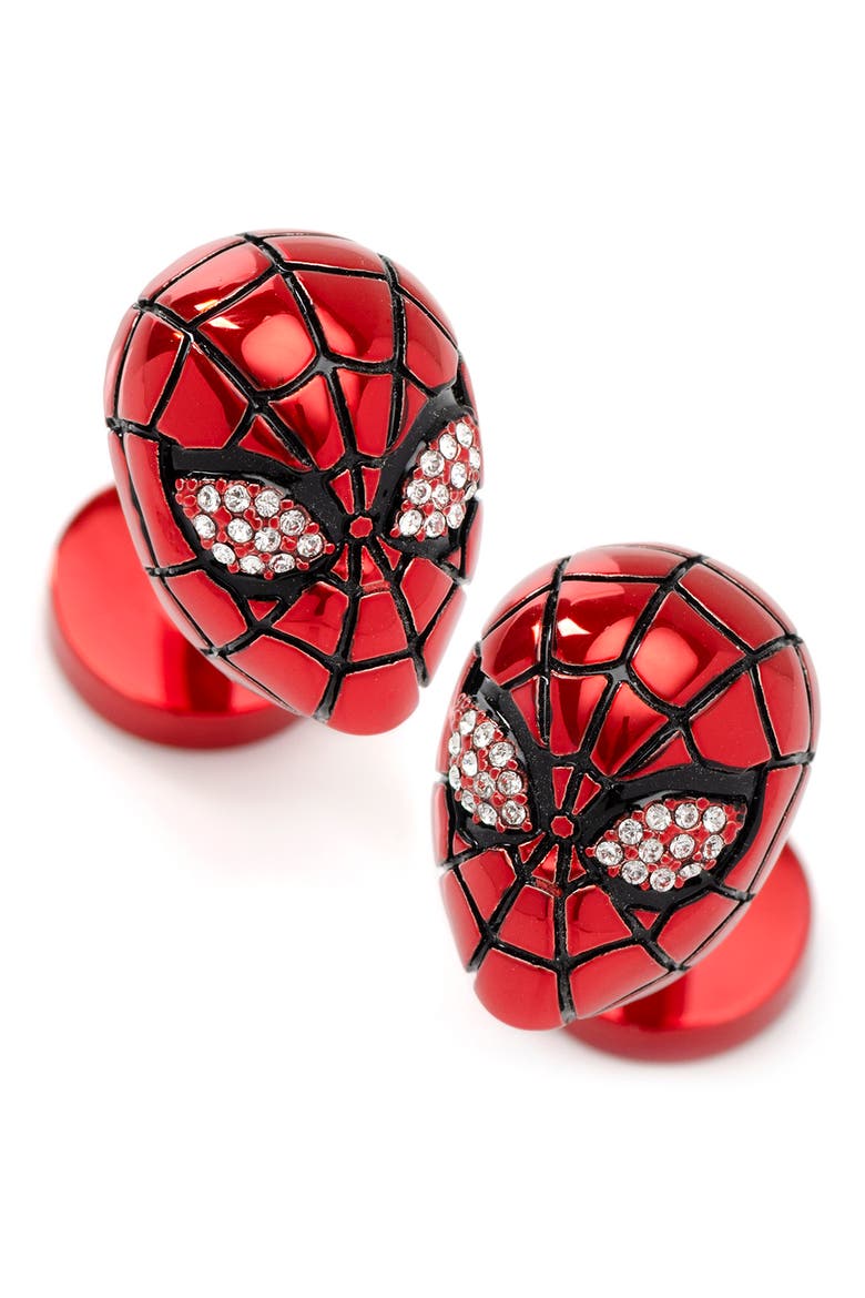 3D Spider-Man Cuff Links, Main, color, RED