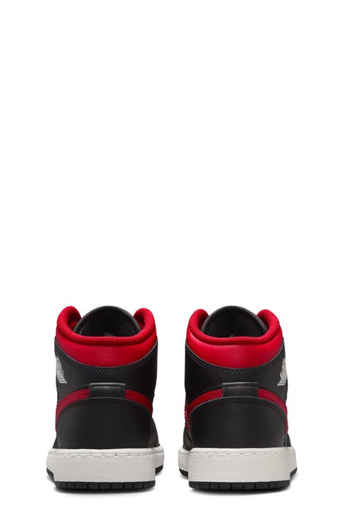 Nike Kids' Air Jordan 1 Mid Sneaker In Black/varsity Red/summit