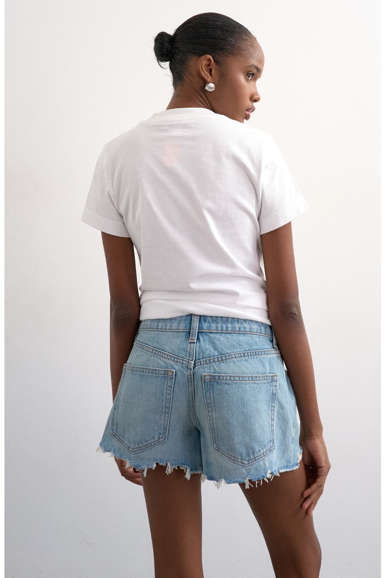 Distressed Denim Cutoff Shorts, Alternate, color, LIGHT BLUE