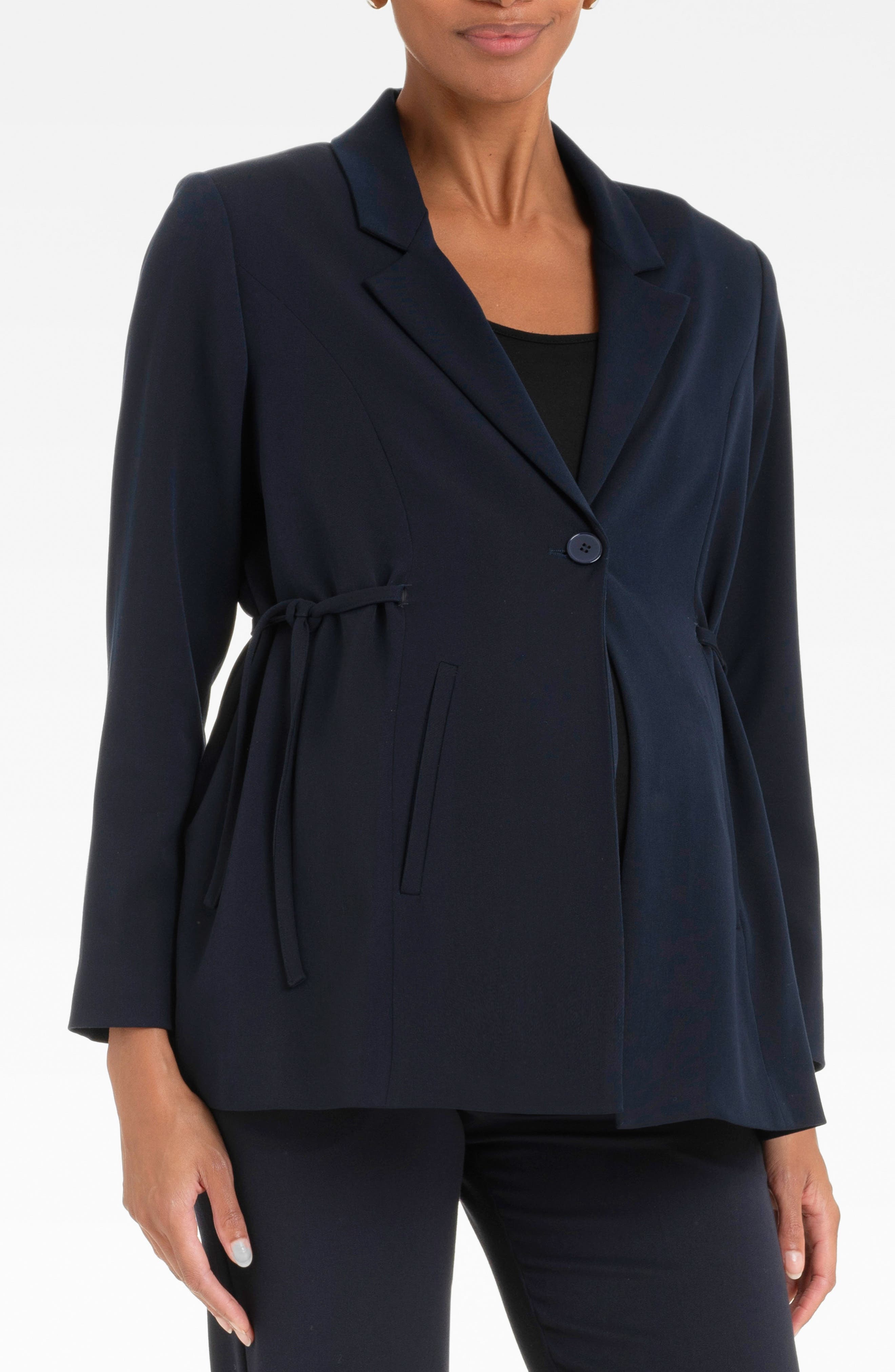 Seraphine Tailored Maternity Blazer in Navy 