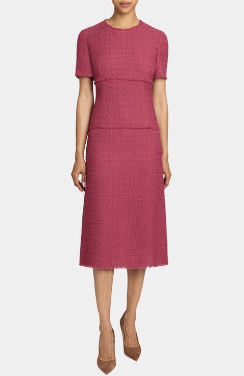 Giulia Short Sleeve A-Line Tweed Dress