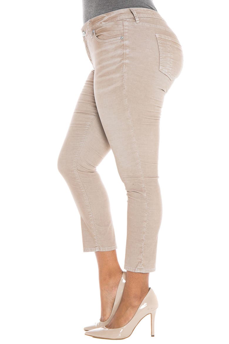 Stretch Corduroy Cropped Skinny Pants, Alternate, color, TAUPE