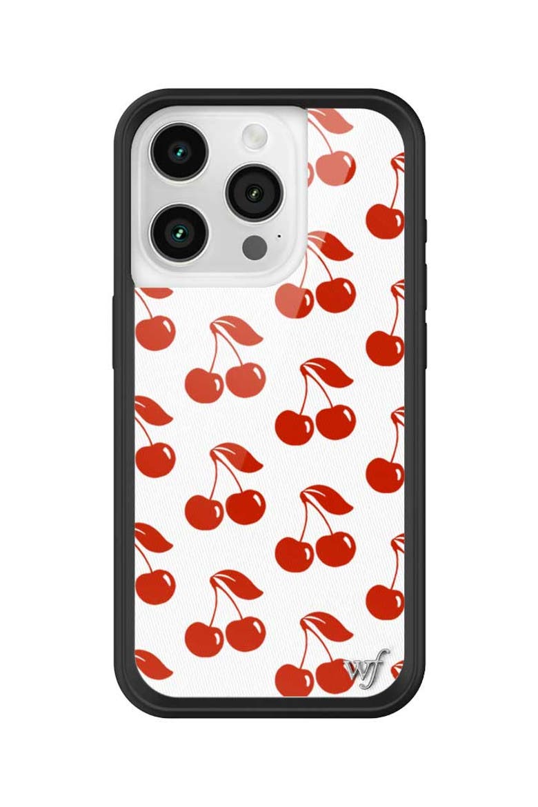 American Cherries iPhone Case, Alternate, color, White