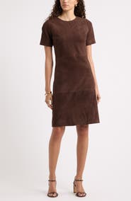 Nordstrom Short Sleeve Suede Dress