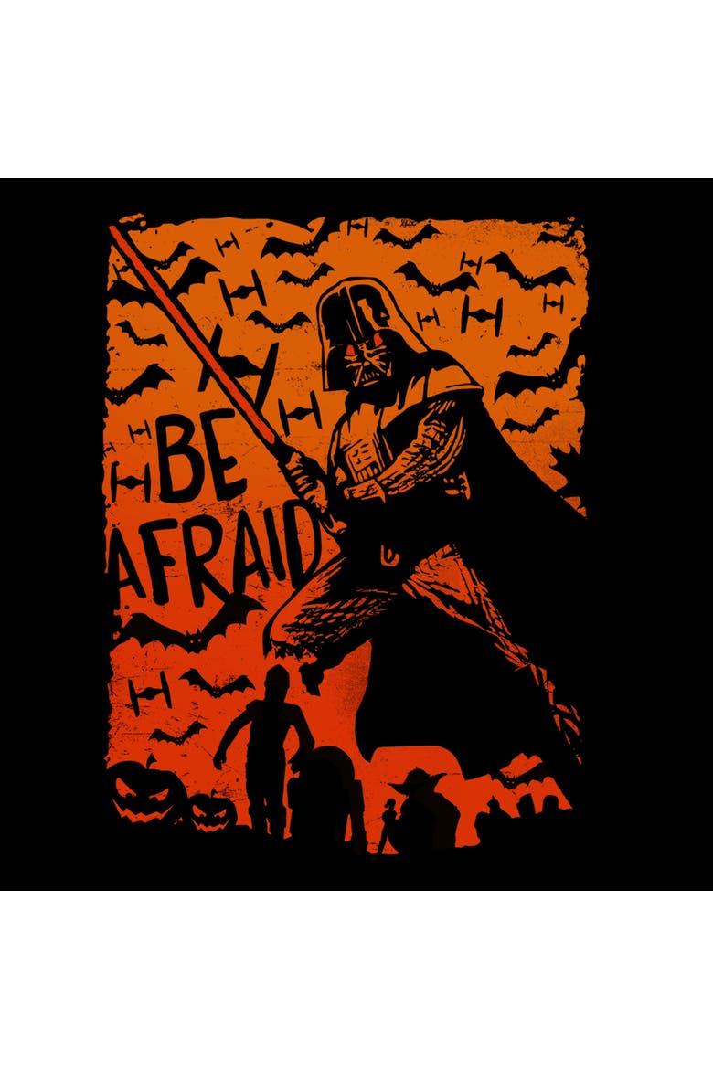 Mens Star Wars Halloween Darth Vader Be Afraid T Shirt, Alternate, color, Black