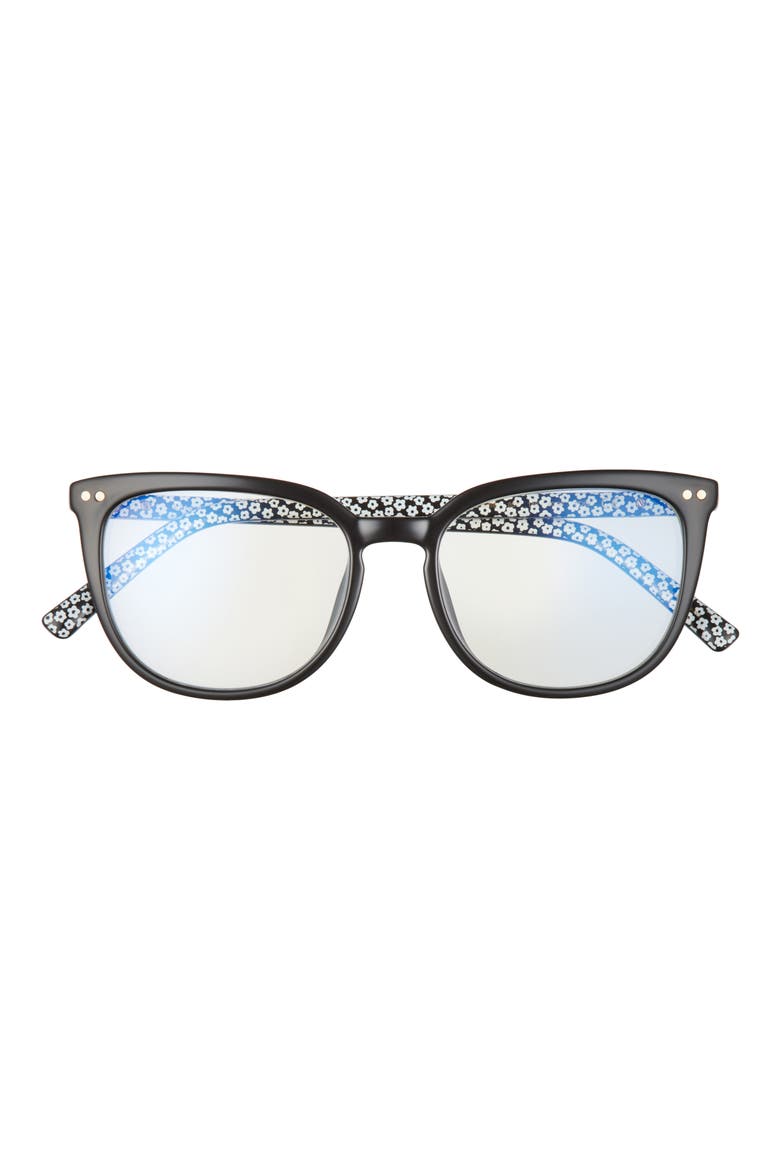 albi 52mm blue light blocking reading glasses, Main, color, BLACK/ CLEAR
