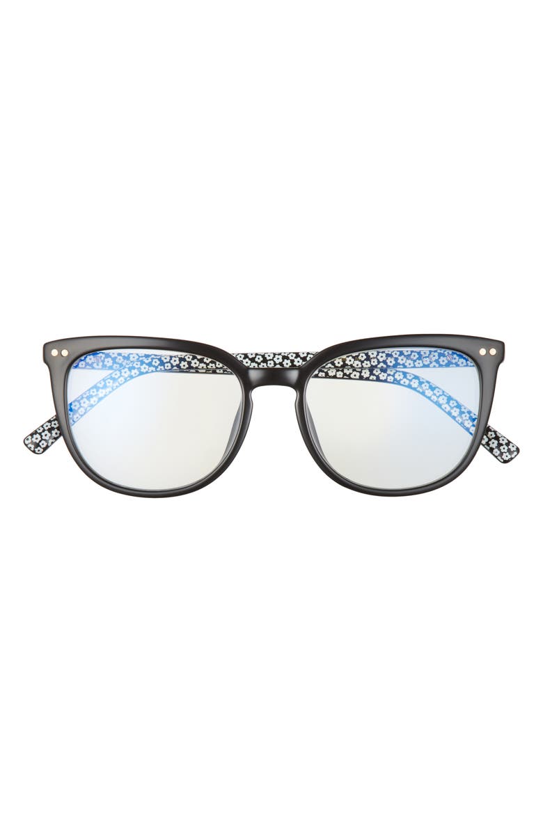 Kate Spade New York albi 52mm blue light blocking reading glasses, Main, color, Black/ Clear