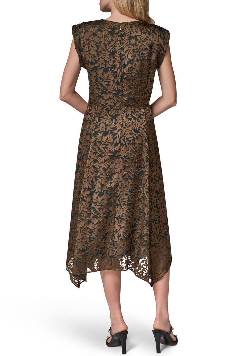 Burnout Cowl Neck Midi Dress, Alternate, color, BLACK FORE