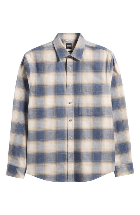 Owen Relaxed Fit Plaid Cotton Flannel Button-Up Shirt