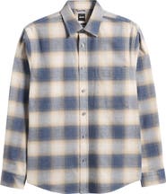 BOSS Owen Relaxed Fit Plaid Cotton Flannel Button-Up Shirt