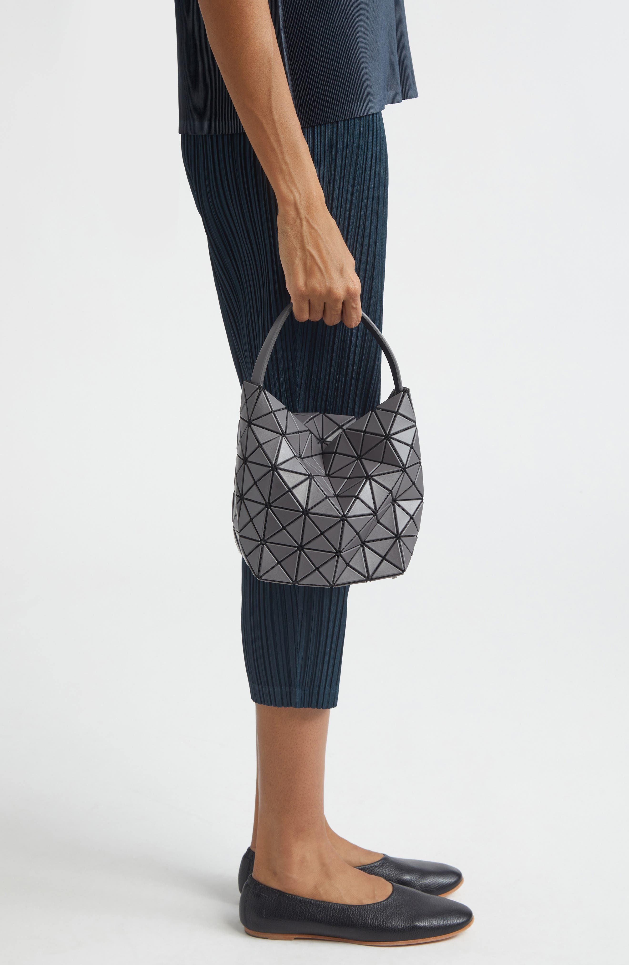 Bao Bao Issey Miyake Small Valley Hobo Bag, Alternate, color, Charcoal