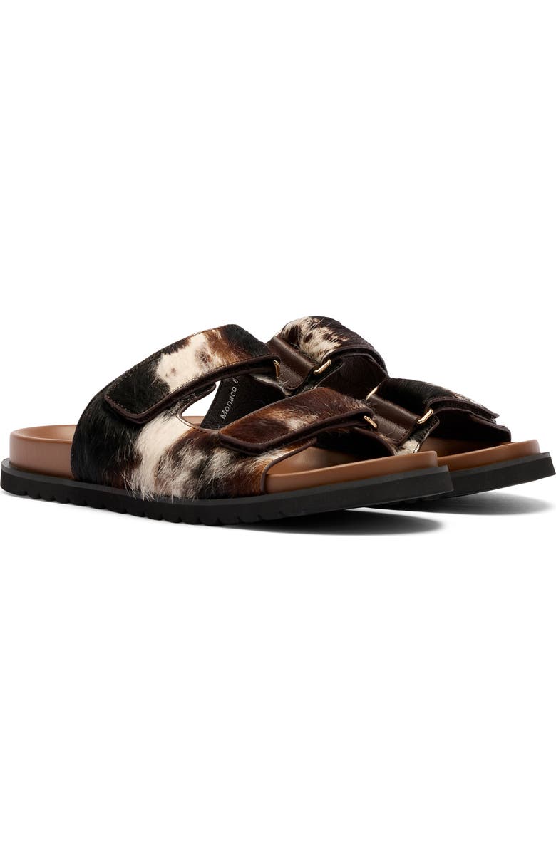 MARC NOLAN <p>Monaco Calf Hair Slide Sandal (Women)</p>, Main, color, Dark Horse
