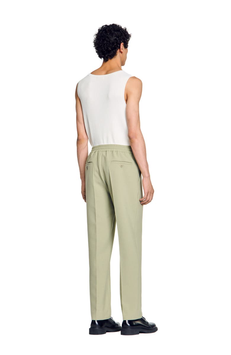 SANDRO Elasticated straight-leg trousers, Alternate, color, Light Kaki.