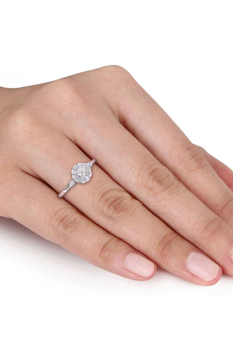 DELMAR Floral Diamond Ring - 0.21ct., Alternate, color, Silver