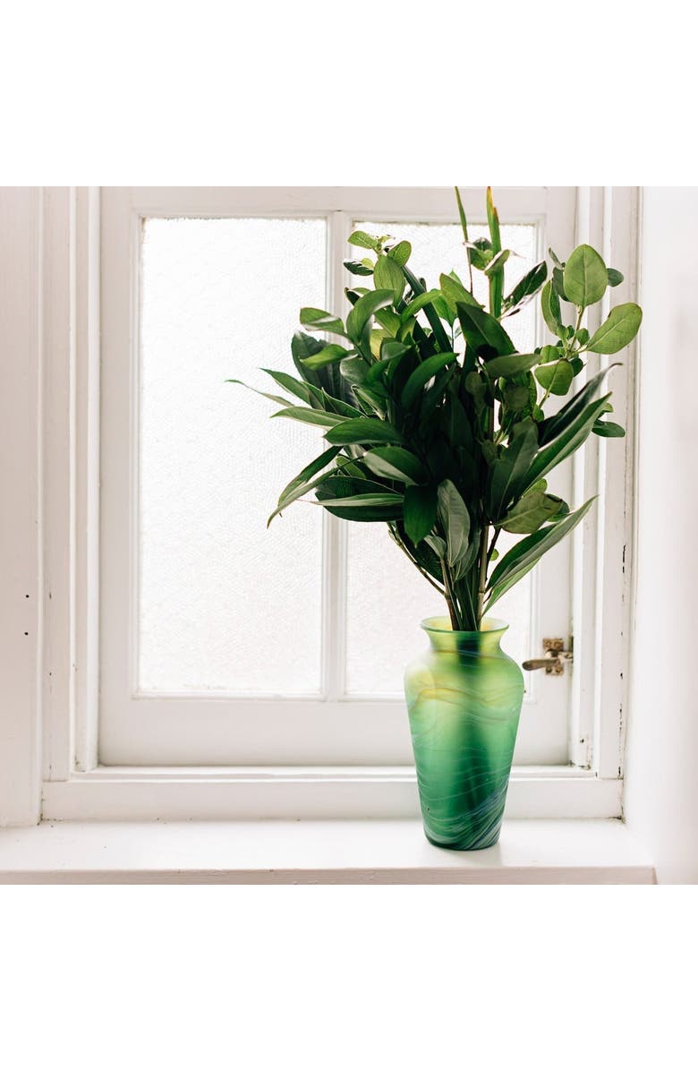 Ten Thousand Villages Deep Currents Vase, Alternate, color, Blue Green