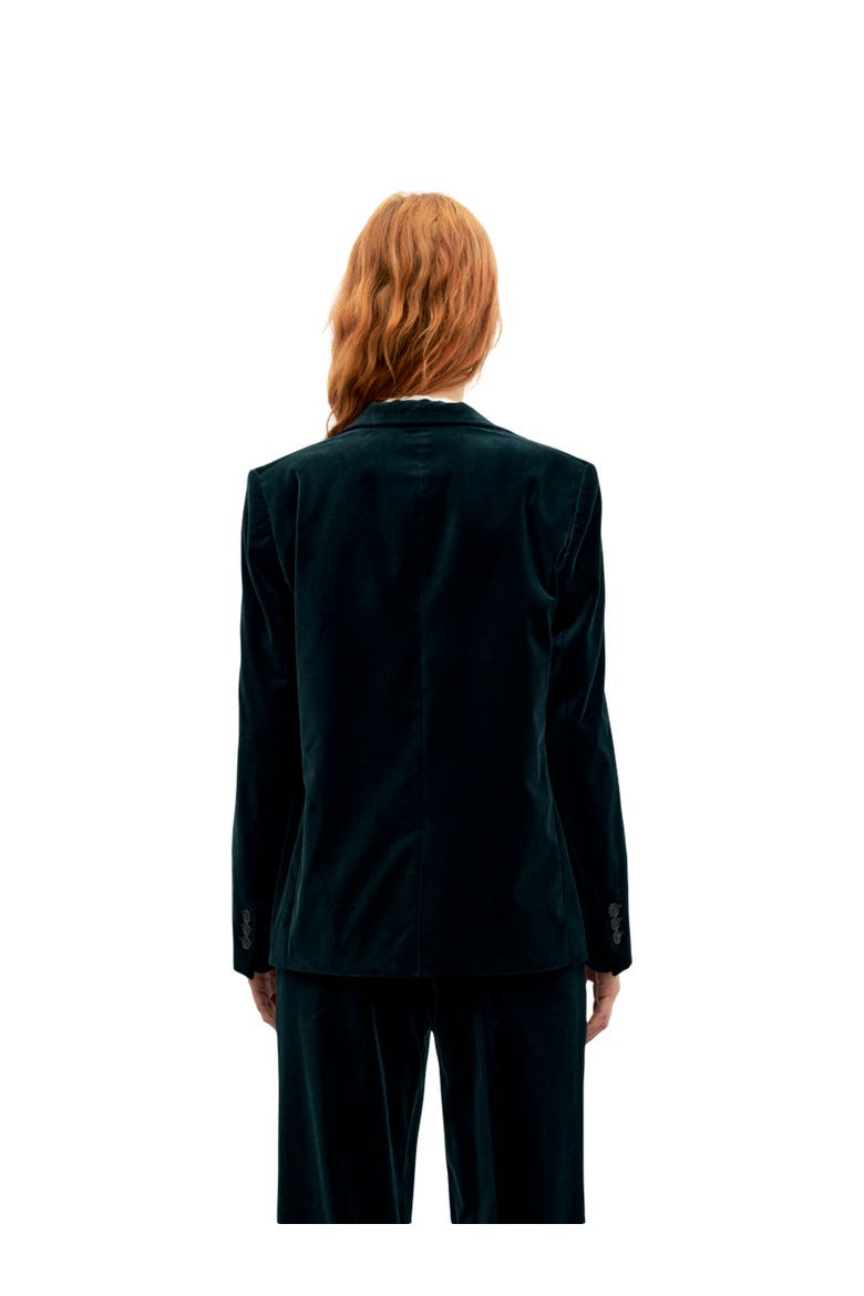 Jyna Velvet Suit Blazer, Alternate, color, Green