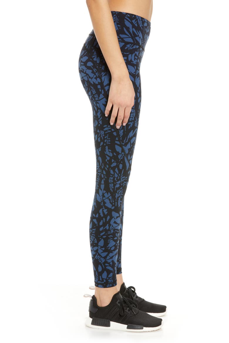 Power Pocket Workout Leggings, Alternate, color, BLUE LEAF SCATTER PRINT