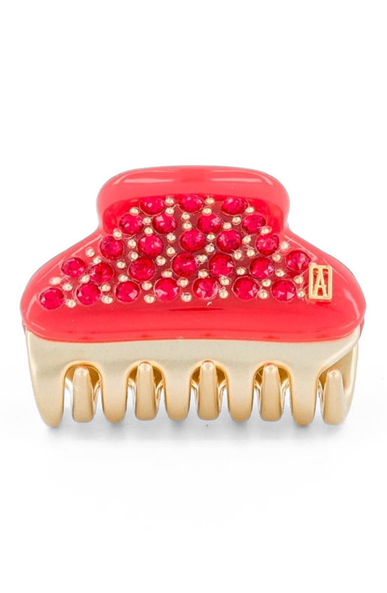 Alexandre de Paris Vendome Small Crystal Hair Claw Clip, Main, color, Red