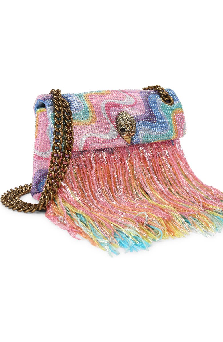Kurt Geiger London Mini Kensington Fringe Convertible Crossbody Bag, Alternate, color, Pink Multi