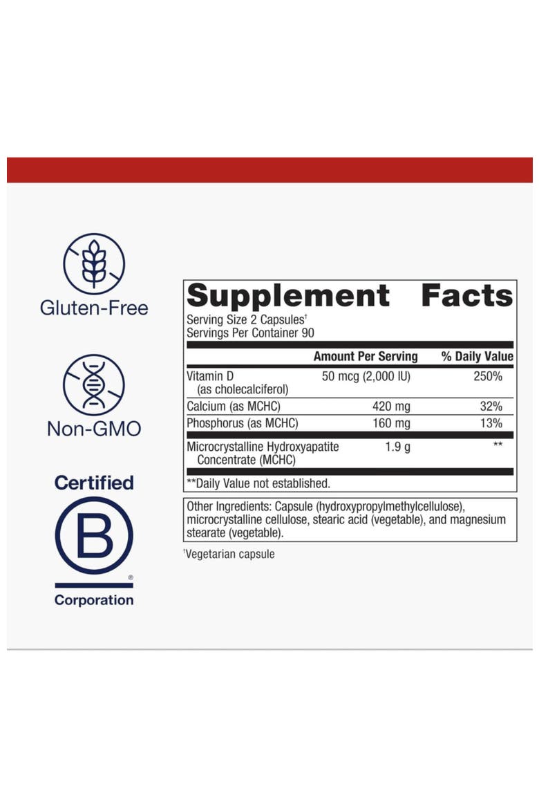 Bone Builder Plus High-Absorption Calcium Supplement Capsules 180 Capsules, Alternate, color, None