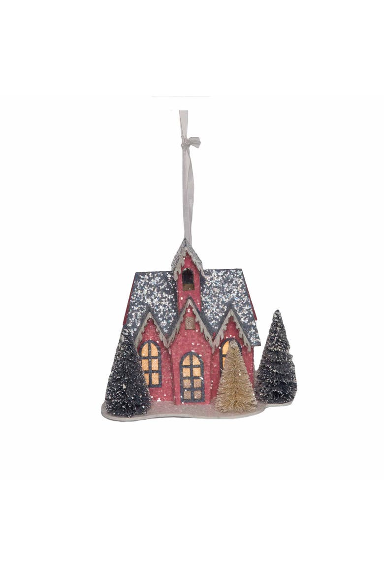 Boho Christmas Houses Ornament Set of 3, Alternate, color, Green