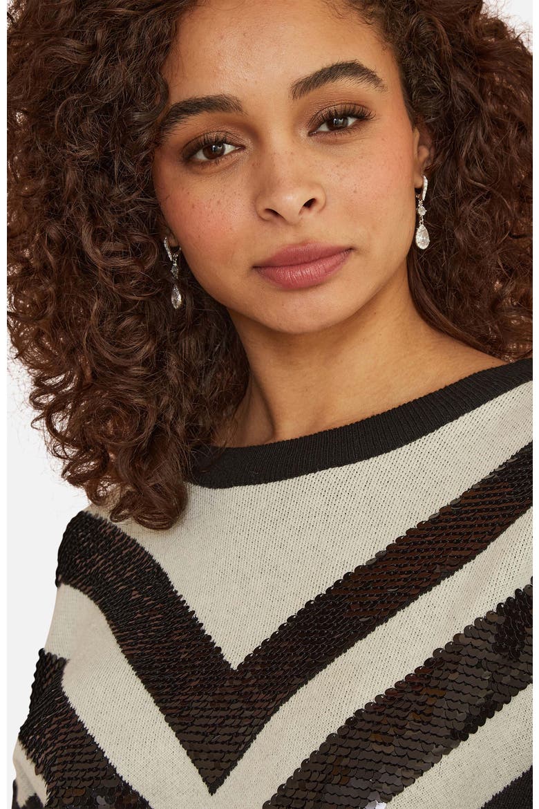 Sequin Embellished Knitted Jumper, Alternate, color, Black